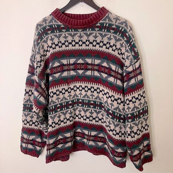 Abercrombie & Fitch Men's Vintage The Big Chunky Knit Crew Neck Sweater Large - Picture 1 of 7